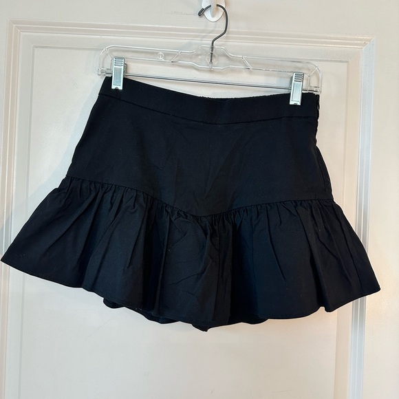 Zara Black Ruffle Micro Mini Skort, Size Medium - Picture 2 of 8